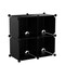 Cube Storage Organizer, 4-Cube Shelves Units, Closet Cabinet, DIY Plastic Modular Book Shelf, Ideal for Bedroom, Living Room, Office, 24.8" L x 12.4" W x 24.8" H Black SHS04A